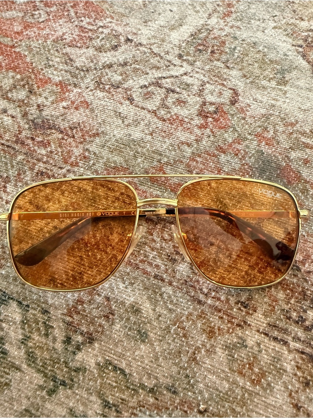 Vogue Gold Frame with Amber Lenses Sunglasses